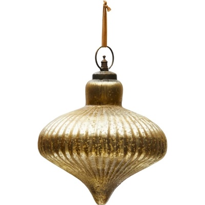Zlatá skleněná vánoční ozdoba Kave Home Raj 20 cm