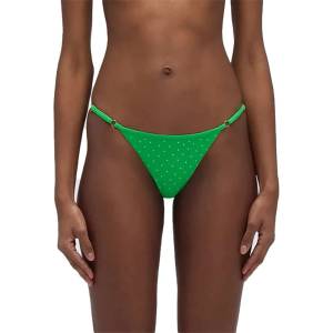 SUNDEK Keer briefs with adjustable side ties and rhinestones bikini bottom - Green (Guava)