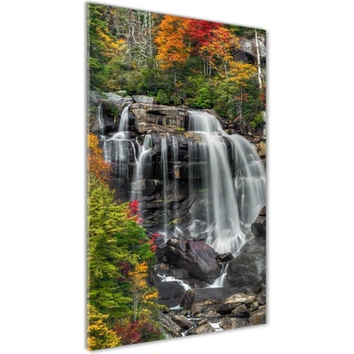 Vertikálny foto obraz sklenený Vodopád jeseň 50x100 cm