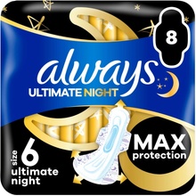 Always Ultimate Night hygienické vložky s krídélkami Veľkosť 6 8 ks
