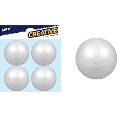 MFP Creative polystyrénové gule, priemer 8cm, hladké, biele (4ks)