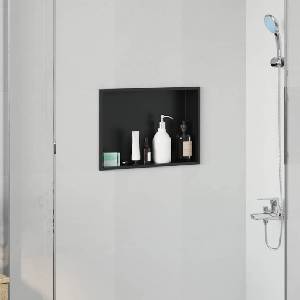 vidaXL Нишата за душ Черно 45 x 30 x 9, 5 см Неръждаема стомана (42012669)