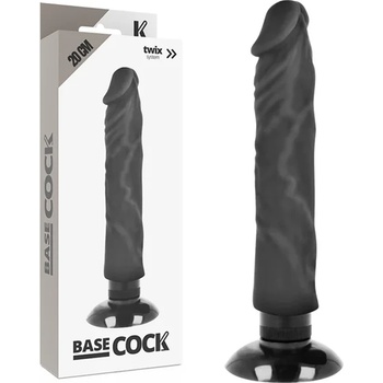 Пенис вибратор с вакуумна основа, 20см. - Basecock Twix 2 (D-223030)