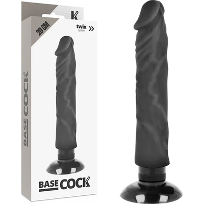 Пенис вибратор с вакуумна основа, 20см. - Basecock Twix 2 (D-223030)