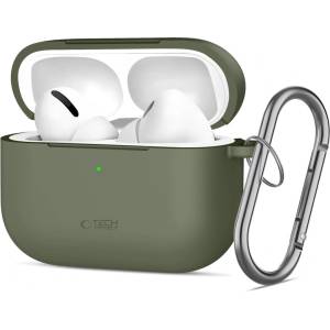 Tech-Protect Силиконов калъф за слушалки Apple AirPods Pro 3 от Tech-Protect Silicone Hook - Olive Green (5906302333189)