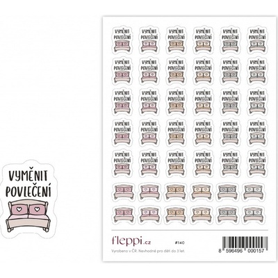 Fleppi Samolepky - Vyměnit povlečení