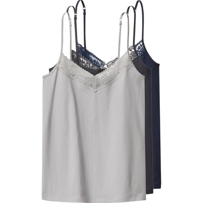 esmara dámský top se špagetovými ramínky 3 kusy navy modrá / šedá – Zboží Dáma