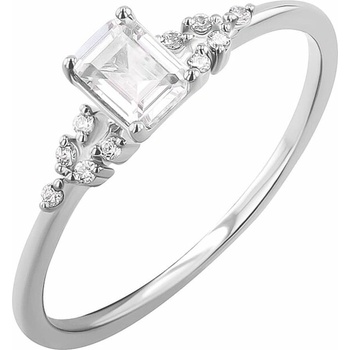 Eppi Zásnubní prsten s emerald moissanitem Adva R46294