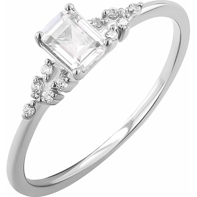 Eppi Zásnubní prsten s emerald moissanitem Adva R46294