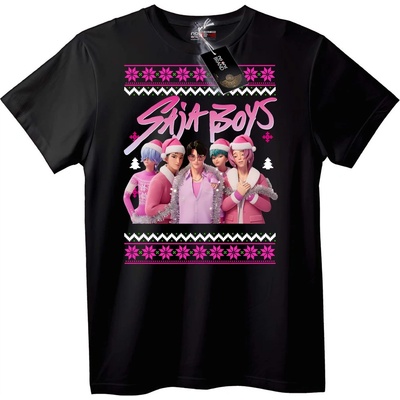NOONEBRAND Тениска Sait Boys Коледна - 7XL, White