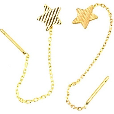 Fair Line dámské zlaté provlékací náušnice 3103 hvězdička