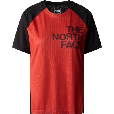 The North Face Дамска тениска w trailjammer s/s tee auburn glaze/tnf black - l (nf0a87tzwim)