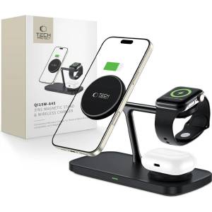 Tech-Protect Зарядна станция 3в1 15W за iOS и Android устройства от Tech Protect A45 - Черна (5906302375608)