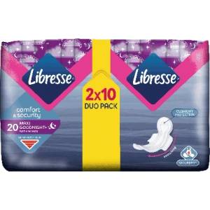 Libresse Дамски превръзки GOOD NIGHT+ Maxi, Duo Pack, 20 бр (2289902)