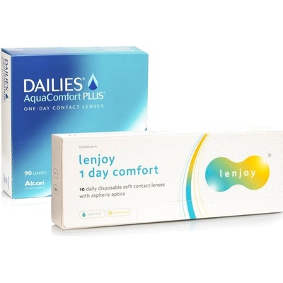 Alcon DAILIES AquaComfort Plus 90 čoček + Lenjoy 1 Day Comfort 10 čoček