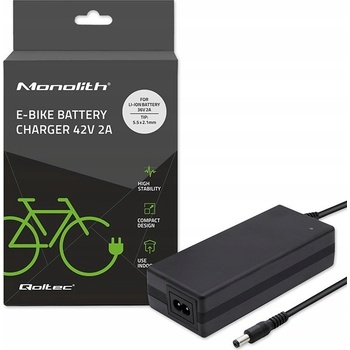 Qoltec Nabíječka pro e-bike 36V 42V 2A konektor 5,5 x 2,1mm