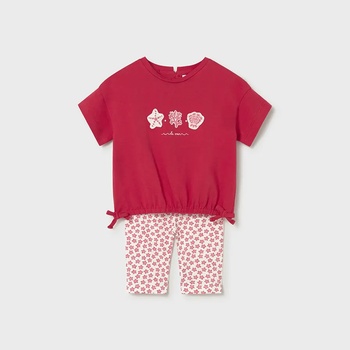 Mayoral Комплект тениска в Червен цвят и клин звезди за бебе момиче Mayoral