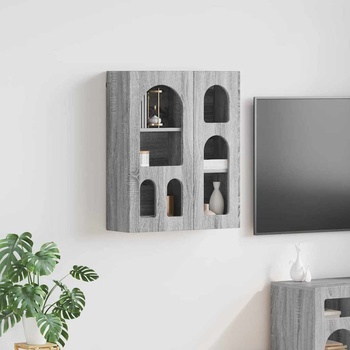 vidaXL Висящ шкаф с рафт Сив Сонома 59 x 20 x 71.5 см Инженерно дърво (891360)