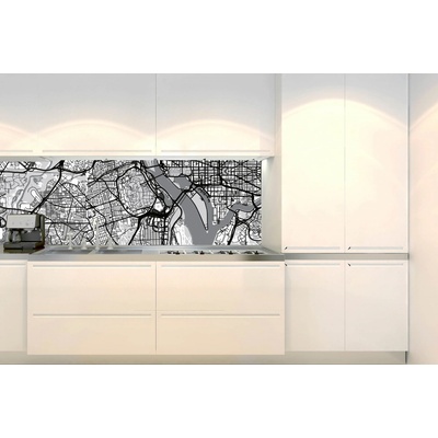 DIMEX KI-180-186 Fototapeta do kuchyne Mapa Washingtonu D.C., rozmery 180 x 60 cm