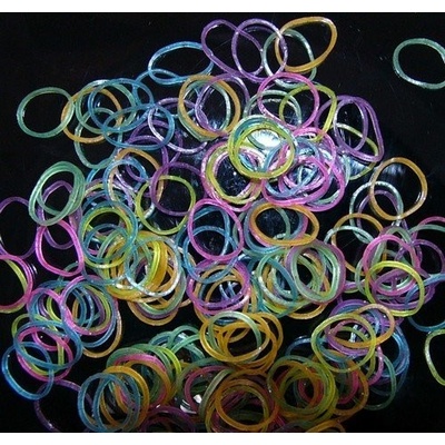 Loom Bands gumičky s háčkem na pletení průsvitné mix tmavý – Zbozi.Blesk.cz