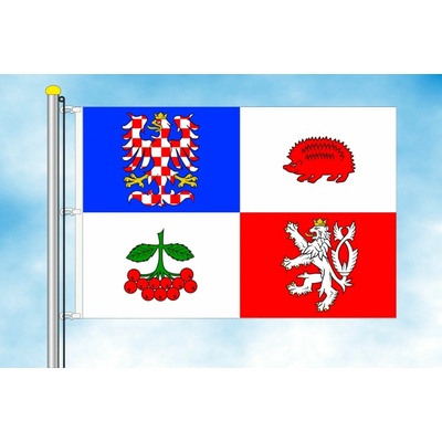 LIBEA, s.r.o. Vlajka Kraje Vysočina Rozměr: 30×45 cm, Uchycení: Karabiny na stožár