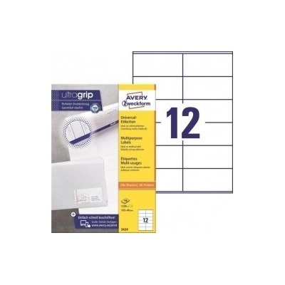 AVERY Zweckform univerzálne etikety, 105 x 48 mm - biele