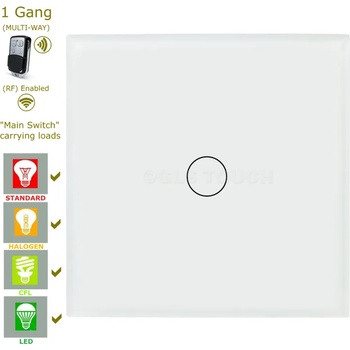 Image 1 of SUMMAO Rf Сензорен ключ за осветление с дистанционно - единичен - 40423