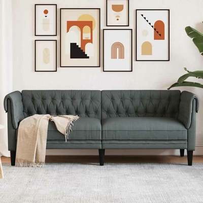 vidaXL Chesterfield tmavě šedá