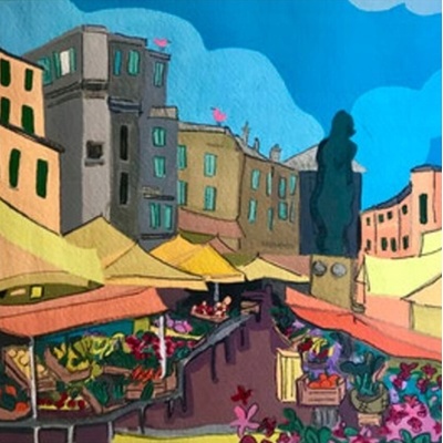 Norimpex diamantové maľovanie Tržnica 30 x 40 cm