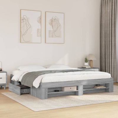 vidaXL Rám postele bez matrace Grey Sonoma kompozitní dřevo