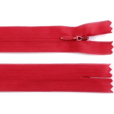 Prima-obchod Spirálový zip skrytý No 3 délka 50 cm dederon, barva 148 červená