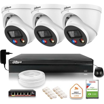 Dahua 3 kamery IPC HDW3849H AS PV 0280B S5 DVR