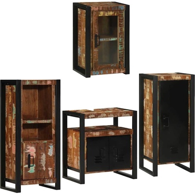 vidaXL Комплект мебели за баня 4 pcs Солидна рециклирана дървесина (3305693)