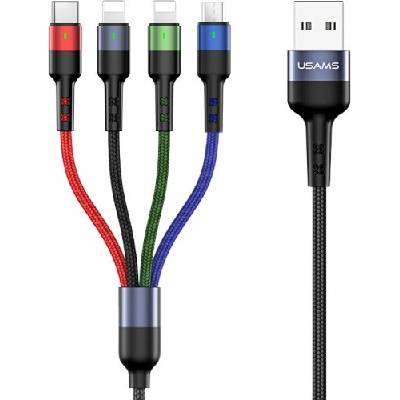 Usams U26 4in1, 2A Fast charge, 2xLightning/microUSB/USB-C, 0,35cm