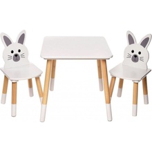 bHome Detský stôl so stoličkami Zajačik
