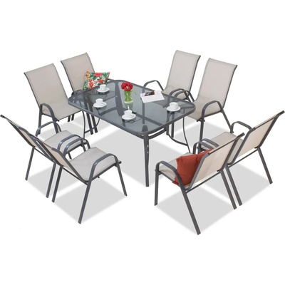 Garden Point комплект за трапезария Modena, светлосив за 8 души Garden Point (GAP171-8)