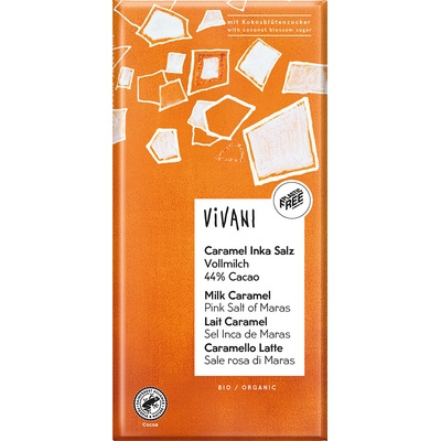 VIVANI Mliečna čokoláda s karamelom a soľou BIO 80 g