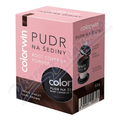 Colorwin Root Cover Up Powder púder na šedivé vlasy a odrasty Dark Brown tmavo hnedý 3,2 g