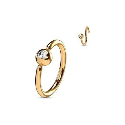 Šperky4U piercing zlacený kruh, kulička K1019-10083