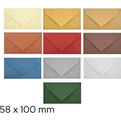 PAPER DESIGN s.r.o. Obálka dopisní barevná na vizitky metal, 100 x 58mm mix 661306