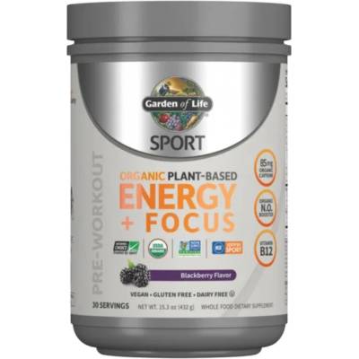Garden of Life Organic Plant-Based Energy + Focus Pre-Workout [432 грама] Къпина
