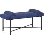 vidaXL Пейка с копчета и възглавници Полицейско синьо 110 x 40 x 46 cm (42038397)