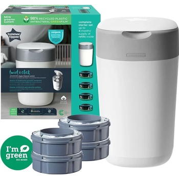 Tommee Tippee Хигиенен кош за пелени Tommee Tippee - Twist and Click, с 4 касети (TT.0155)