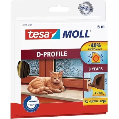 Tesa tape Tesniene na okná guma-D profil hnedé 6m