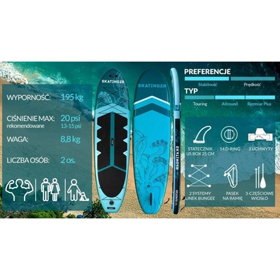 Paddleboard SKATINGER Octopus 335x86x15 cm Allround