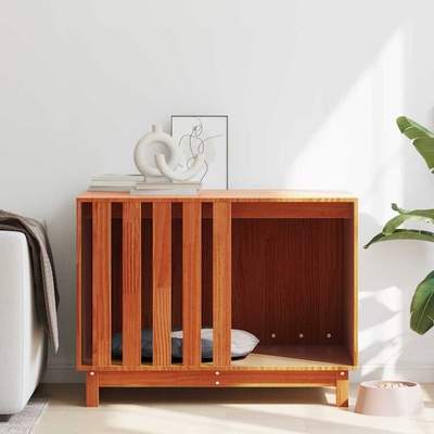 vidaXL Кучешка къща Кафяво с восъчно покритие 90 x 60 x 67 см (869961)