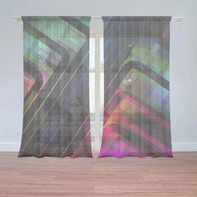 Sablio Záclony Čierne pásiky: 2ks 150x250cm