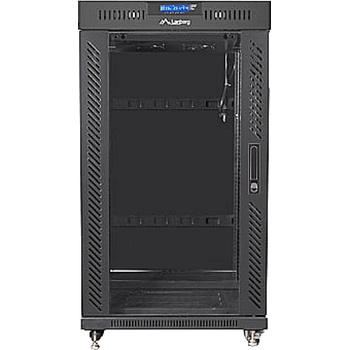 Lanberg rack cabinet 19" free-standing 22U/800x800 (flat pack) with glass door lcd black v2 (FF01-8822-12BL)