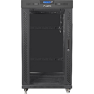 Lanberg rack cabinet 19" free-standing 22U/800x800 (flat pack) with glass door lcd black v2 (FF01-8822-12BL)
