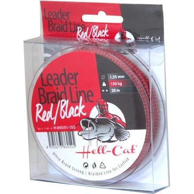 Hell-Cat šnúra Leader Braid Line Red/Black 20m 1,2mm 100kg